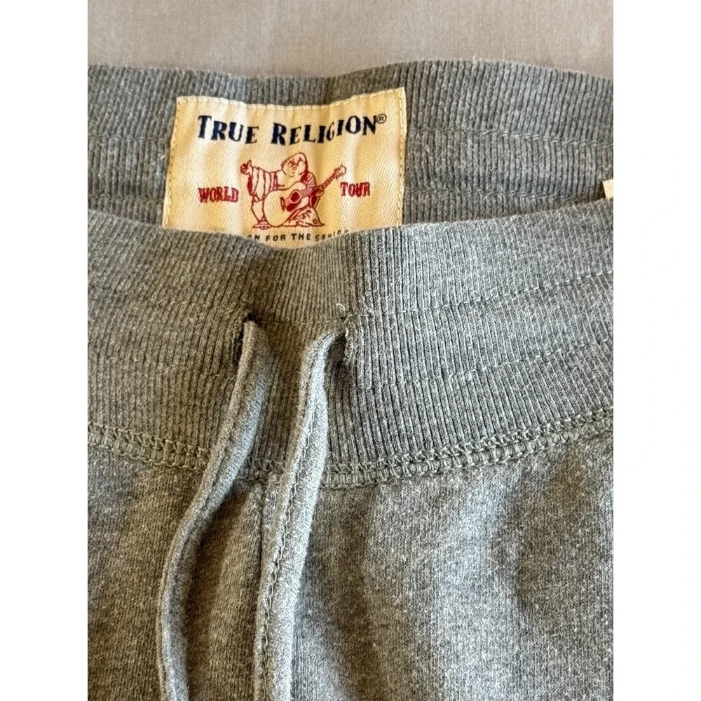True Religion Pants Joggers Large Loungewear Mens  Gray Sweatpants studded Logo‎